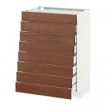 МЕТОД / МАКСИМЕРА Наполн шкаф 8 фронт/8 низк ящиков - белый, Филипстад коричневый, 60x37 см