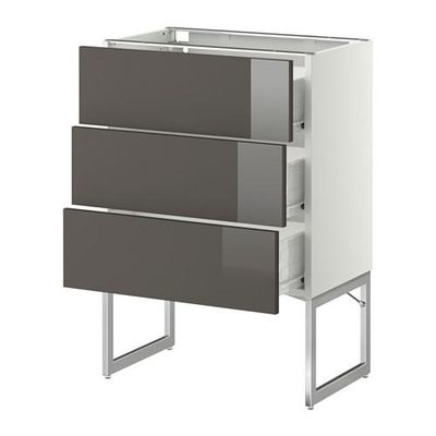 МЕТОД / ФОРВАРА Нплн шк 3 фрнт/3 средн ящика - 60x37x60 см, Рингульт глянцевый серый, белый МЕТОД / ФОРВАРА Нплн шк 3 фрнт/3 средн ящика - 60x37x60 см, Рингульт глянцевый серый, белый