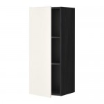 METOD шкаф навесной с полкой черный/Веддинге белый 40x100 см