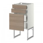 МЕТОД / ФОРВАРА Напольн шкаф 3фронт пнл/2низ/2ср ящ - 40x37x60 см, Брокхульт под грецкий орех светло-серый, белый МЕТОД / ФОРВАРА Напольн шкаф 3фронт пнл/2низ/2ср ящ - 40x37x60 см, Брокхульт под грецкий орех светло-серый, белый