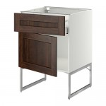 МЕТОД / МАКСИМЕРА Напольный шкаф с ящиком/дверью - белый, Эдсерум под дерево коричневый, 60x60x60 см МЕТОД / МАКСИМЕРА Напольный шкаф с ящиком/дверью - белый, Эдсерум под дерево коричневый, 60x60x60 см