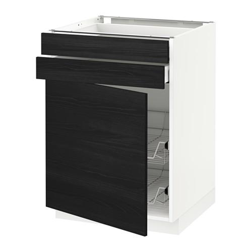 МЕТОД / МАКСИМЕРА Напольн шкаф/дверца/2ящ/првл крзн - белый, Тингсрид под дерево черный, 60x60 см