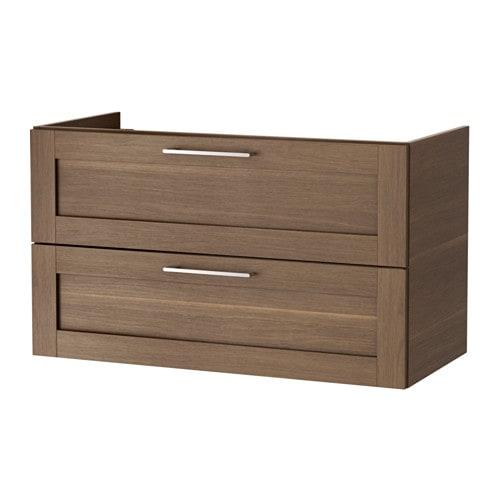 ГОДМОРГОН Шкаф для раковины с 2 ящ - под грецкий орех, 100x47x58 см