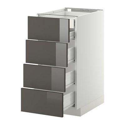 МЕТОД / ФОРВАРА Нплн шк 4фрнт/2нзк/3срд ящ - 40x60 см, Рингульт глянцевый серый, белый МЕТОД / ФОРВАРА Нплн шк 4фрнт/2нзк/3срд ящ - 40x60 см, Рингульт глянцевый серый, белый