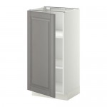 МЕТОД Напольный шкаф с полками - белый, Будбин серый, 40x37 см МЕТОД Напольный шкаф с полками - белый, Будбин серый, 40x37 см