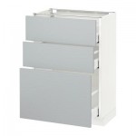МЕТОД / МАКСИМЕРА Напольный шкаф с 3 ящиками - 60x37 см, Веддинге серый, белый МЕТОД / МАКСИМЕРА Напольный шкаф с 3 ящиками - 60x37 см, Веддинге серый, белый