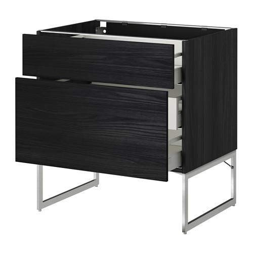 МЕТОД / МАКСИМЕРА Наполн шк 2 фрнт/3 средн ящ - под дерево черный, Тингсрид под дерево черный, 80x60x60 см МЕТОД / МАКСИМЕРА Наполн шк 2 фрнт/3 средн ящ - под дерево черный, Тингсрид под дерево черный, 80x60x60 см