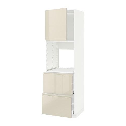 МЕТОД / МАКСИМЕРА Выс шк д/дхвк+двр/2фрнт/2выс ящ - белый, Воксторп глянцевый светло-бежевый, 60x60x200 см МЕТОД / МАКСИМЕРА Выс шк д/дхвк+двр/2фрнт/2выс ящ - белый, Воксторп глянцевый светло-бежевый, 60x60x200 см