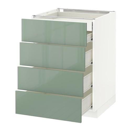 МЕТОД / ФОРВАРА Нплн шк 4фрнт/2нзк/3срд ящ - белый, Калларп глянцевый светло-зеленый, 60x60 см МЕТОД / ФОРВАРА Нплн шк 4фрнт/2нзк/3срд ящ - белый, Калларп глянцевый светло-зеленый, 60x60 см