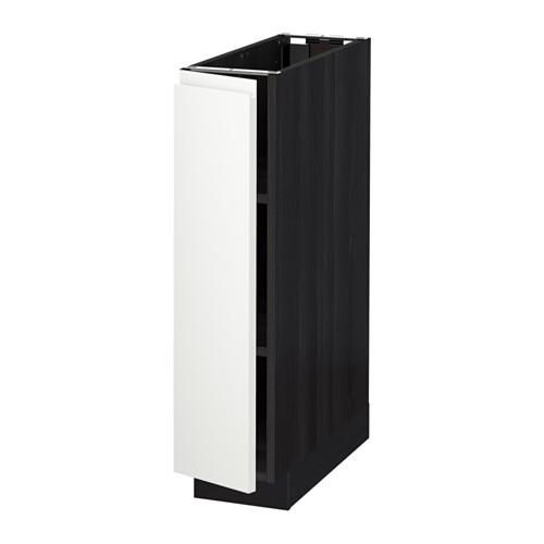 МЕТОД Напольный шкаф с полками - под дерево черный, Воксторп белый, 20x60 см МЕТОД Напольный шкаф с полками - под дерево черный, Воксторп белый, 20x60 см