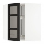 МЕТОД Углов навесн шк с врщ скц/сткл дв - белый, Лерх черная морилка, 68x80 см МЕТОД Углов навесн шк с врщ скц/сткл дв - белый, Лерх черная морилка, 68x80 см