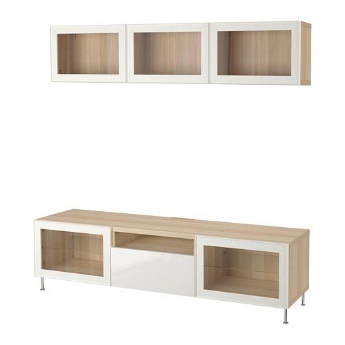 White Transpa Glass Drawer Guides, Oak Tv Cabinet With Glass Doors