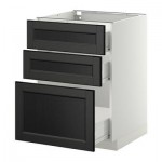 МЕТОД / ФОРВАРА Напольный шкаф с 3 ящиками - 60x60 см, Лаксарби черно-коричневый, белый МЕТОД / ФОРВАРА Напольный шкаф с 3 ящиками - 60x60 см, Лаксарби черно-коричневый, белый