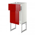 МЕТОД / ФОРВАРА Напольный шкаф с ящиком/дверью - 40x37x60 см, Рингульт глянцевый красный, белый МЕТОД / ФОРВАРА Напольный шкаф с ящиком/дверью - 40x37x60 см, Рингульт глянцевый красный, белый