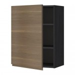 МЕТОД Шкаф навесной с полкой - под дерево черный, Воксторп под грецкий орех, 60x80 см МЕТОД Шкаф навесной с полкой - под дерево черный, Воксторп под грецкий орех, 60x80 см