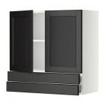 МЕТОД / ФОРВАРА Навесной шкаф/2дверцы/2ящика - 80x80 см, Лаксарби черно-коричневый, белый МЕТОД / ФОРВАРА Навесной шкаф/2дверцы/2ящика - 80x80 см, Лаксарби черно-коричневый, белый
