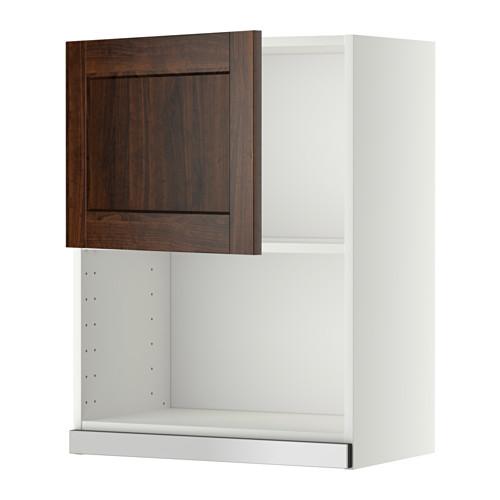 МЕТОД Навесной шкаф для СВЧ-печи - 60x80 см, Эдсерум под дерево коричневый, белый