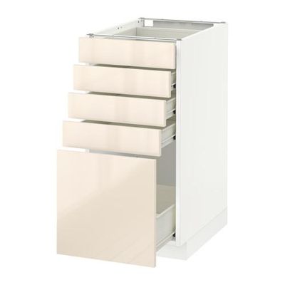 МЕТОД / ФОРВАРА Напольный шкаф с 5 ящиками - 40x60 см, Рингульт глянцевый кремовый, белый МЕТОД / ФОРВАРА Напольный шкаф с 5 ящиками - 40x60 см, Рингульт глянцевый кремовый, белый