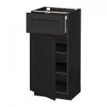 МЕТОД / ФОРВАРА Напольный шкаф с ящиком/дверью - 40x37 см, Лаксарби черно-коричневый, под дерево черный МЕТОД / ФОРВАРА Напольный шкаф с ящиком/дверью - 40x37 см, Лаксарби черно-коричневый, под дерево черный