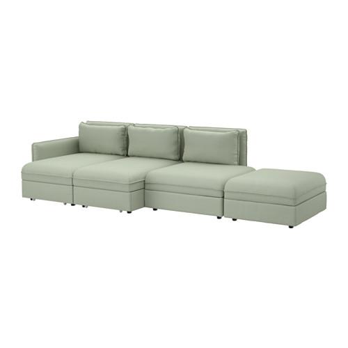 ВАЛЛЕНТУНА 4-местный диван-кровать - Хилларед зеленый, Хилларед зеленый