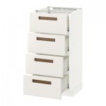 МЕТОД / ФОРВАРА Напольн шкаф 4 фронт панели/4 ящика - 40x37 см, Мэрста белый, белый