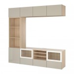 BESTÅ шкаф для ТВ, комбин/стеклян дверцы серый BESTÅ шкаф для ТВ, комбин/стеклян дверцы серый