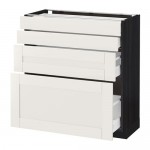 МЕТОД / МАКСИМЕРА Напольн шкаф 4 фронт панели/4 ящика - под дерево черный, Сэведаль белый, 80x37 см МЕТОД / МАКСИМЕРА Напольн шкаф 4 фронт панели/4 ящика - под дерево черный, Сэведаль белый, 80x37 см