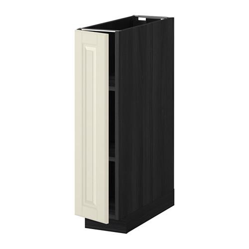 МЕТОД Напольный шкаф с полками - под дерево черный, Будбин белый с оттенком, 20x60 см МЕТОД Напольный шкаф с полками - под дерево черный, Будбин белый с оттенком, 20x60 см