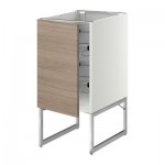 МЕТОД Напольный шкаф с проволочн ящиками - 40x60x60 см, Брокхульт под грецкий орех светло-серый, белый