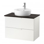 ГОДМОРГОН/ТОЛКЕН / ТОРНВИКЕН Шкаф п-раковину/столешн45/раковина - антрацит, белый ГОДМОРГОН/ТОЛКЕН / ТОРНВИКЕН Шкаф п-раковину/столешн45/раковина - антрацит, белый