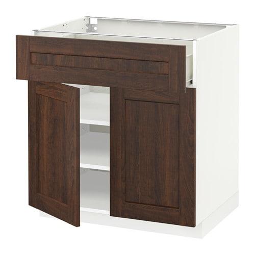 МЕТОД / ФОРВАРА Напольный шкаф+ящик/2дверцы - белый, Эдсерум под дерево коричневый МЕТОД / ФОРВАРА Напольный шкаф+ящик/2дверцы - белый, Эдсерум под дерево коричневый
