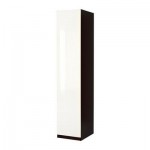 ПАКС Гардероб с 1 дверью - Пакс Фардаль глянцевый белый, черно-коричневый, 50x37x201 см, плавно закрывающиеся петли