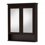 HEMNES зеркальный шкаф с 2 дверцами морилка черно-коричнев 83x16x98 cm