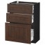 МЕТОД / МАКСИМЕРА Напольный шкаф с 3 ящиками - под дерево черный, Эдсерум под дерево коричневый, 60x37 см