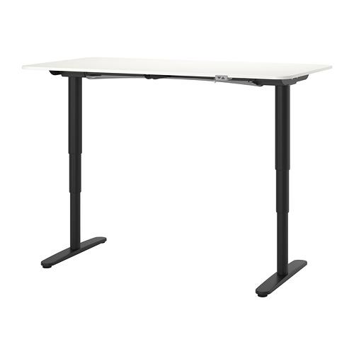 BEKANT стол/трансф белый/черный 80x160 cm