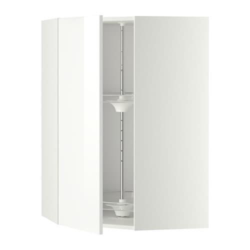 МЕТОД Угл нвсн шкф с вращающ секц - белый, Рингульт глянцевый белый, 68x100 см