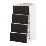 МЕТОД / МАКСИМЕРА Напольн шкаф 4 фронт панели/4 ящика - белый, Кунгсбакка антрацит, 40x37 см МЕТОД / МАКСИМЕРА Напольн шкаф 4 фронт панели/4 ящика - белый, Кунгсбакка антрацит, 40x37 см