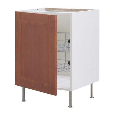 ФАКТУМ Напольный шкаф с проволочн ящиками - Эдель классический коричневый, 50 см