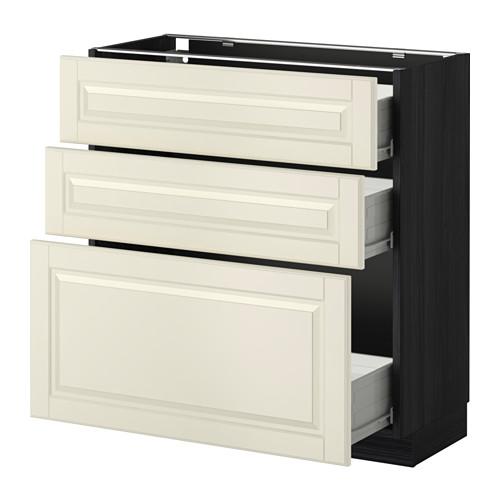 МЕТОД / ФОРВАРА Нплн шк 3 фрнт/3 средн ящика - под дерево черный, Будбин белый с оттенком, 80x37 см МЕТОД / ФОРВАРА Нплн шк 3 фрнт/3 средн ящика - под дерево черный, Будбин белый с оттенком, 80x37 см