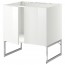 МЕТОД Напольн шкаф д раковины+2 двери - белый, Рингульт глянцевый белый