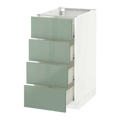 МЕТОД / ФОРВАРА Напольн шкаф 4 фронт панели/4 ящика - белый, Калларп глянцевый светло-зеленый, 40x60 см МЕТОД / ФОРВАРА Напольн шкаф 4 фронт панели/4 ящика - белый, Калларп глянцевый светло-зеленый, 40x60 см