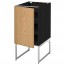 МЕТОД Напольный шкаф с полками - под дерево черный, Экестад дуб, 40x60x60 см