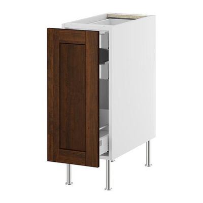 ФАКТУМ Напольный шкаф с выдвижной секцией - Роккхаммар коричневый, 30 см ФАКТУМ Напольный шкаф с выдвижной секцией - Роккхаммар коричневый, 30 см