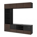 BESTÅ шкаф для ТВ, комбин/стеклян дверцы