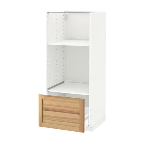 МЕТОД / МАКСИМЕРА Высокий шкаф с ящиком д/духовки/СВЧ - белый, Торхэмн естественный ясень МЕТОД / МАКСИМЕРА Высокий шкаф с ящиком д/духовки/СВЧ - белый, Торхэмн естественный ясень