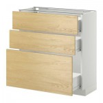 МЕТОД / ФОРВАРА Напольный шкаф с 3 ящиками - 80x37 см, Тингсрид под березу, белый МЕТОД / ФОРВАРА Напольный шкаф с 3 ящиками - 80x37 см, Тингсрид под березу, белый