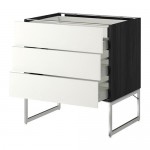 МЕТОД / МАКСИМЕРА Напольн шкаф 3фронт пнл/2низ/2ср ящ - под дерево черный, Хэггеби белый, 80x60x60 см МЕТОД / МАКСИМЕРА Напольн шкаф 3фронт пнл/2низ/2ср ящ - под дерево черный, Хэггеби белый, 80x60x60 см