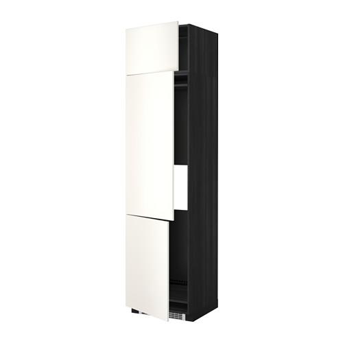 МЕТОД Выс шкаф для хол/мороз с 3 дверями - под дерево черный, Веддинге белый, 60x60x240 см