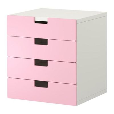 СТУВА Комбинация для хранения с ящиками - белый/розовый