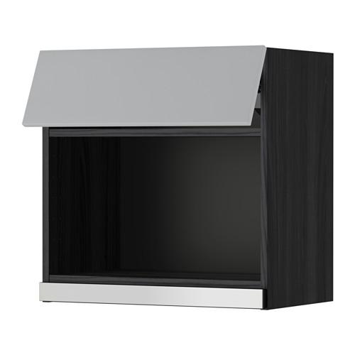 МЕТОД Навесной шкаф для СВЧ-печи - 60x60 см, Веддинге серый, под дерево черный